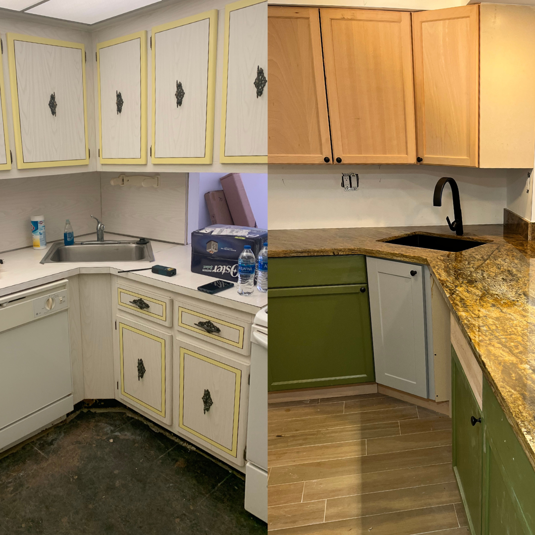 Kitchen renovation before and after